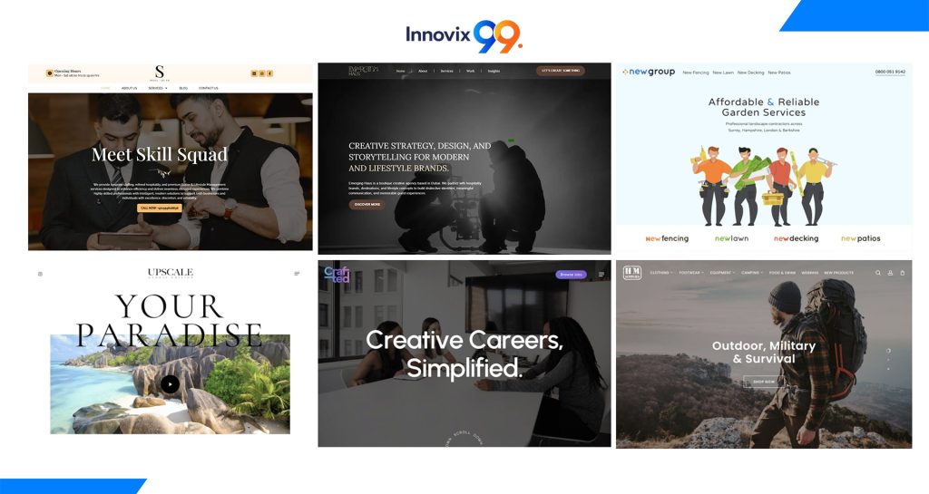 Digital Agency Portfolio UAE showcasing website and ecommerce projects by Innovix99